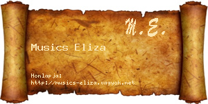 Musics Eliza névjegykártya